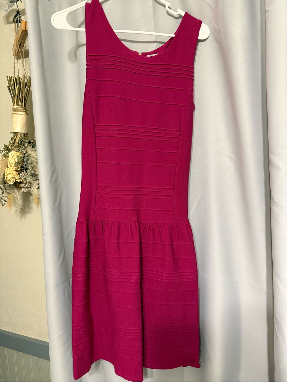 Worthington Bright Pink Drop Waist Sleeveless Dress